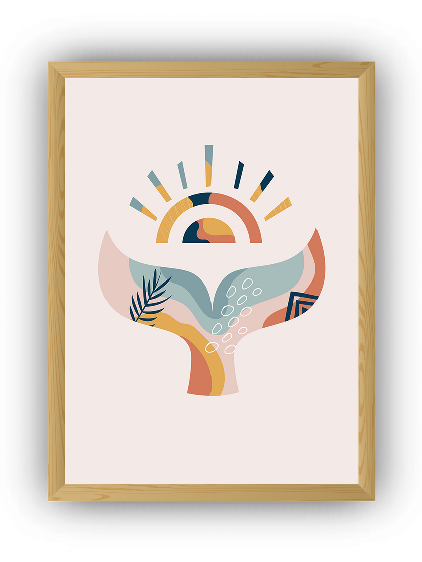 Renkli Kuyruk Çerçeveli Çocuk Odası Poster