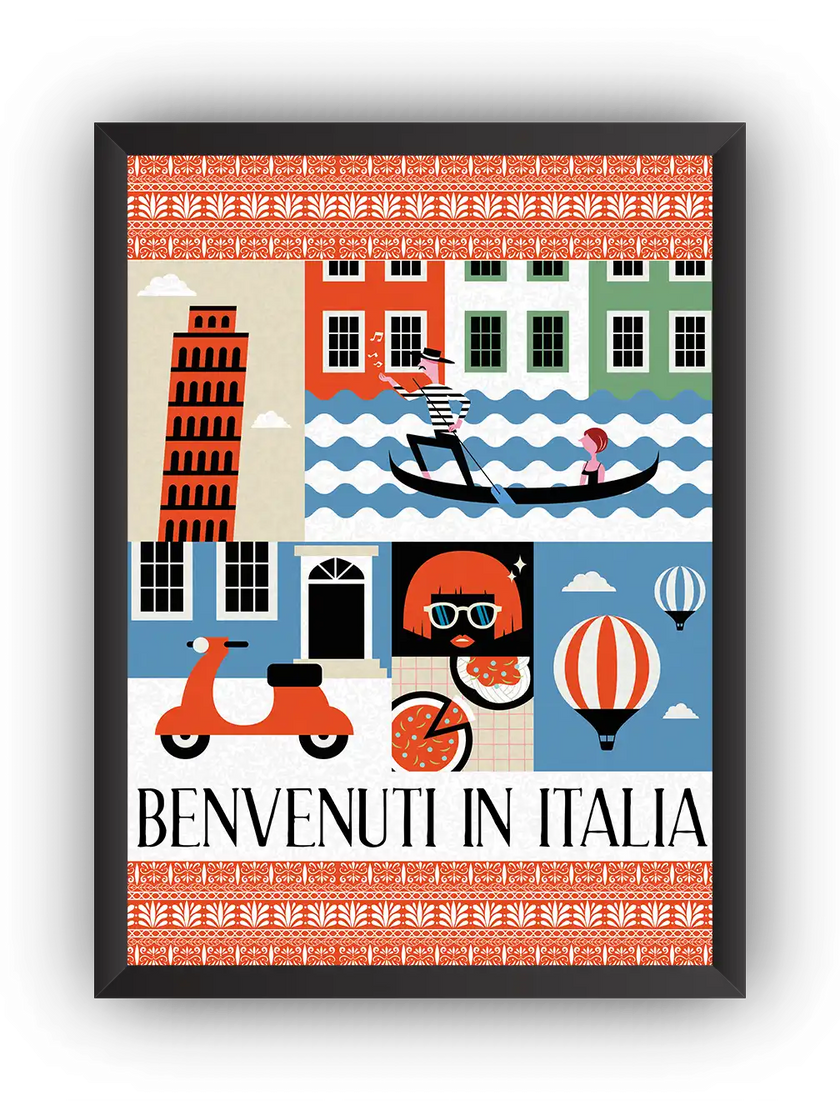 Benvenuti in Italia Çerçeveli Poster