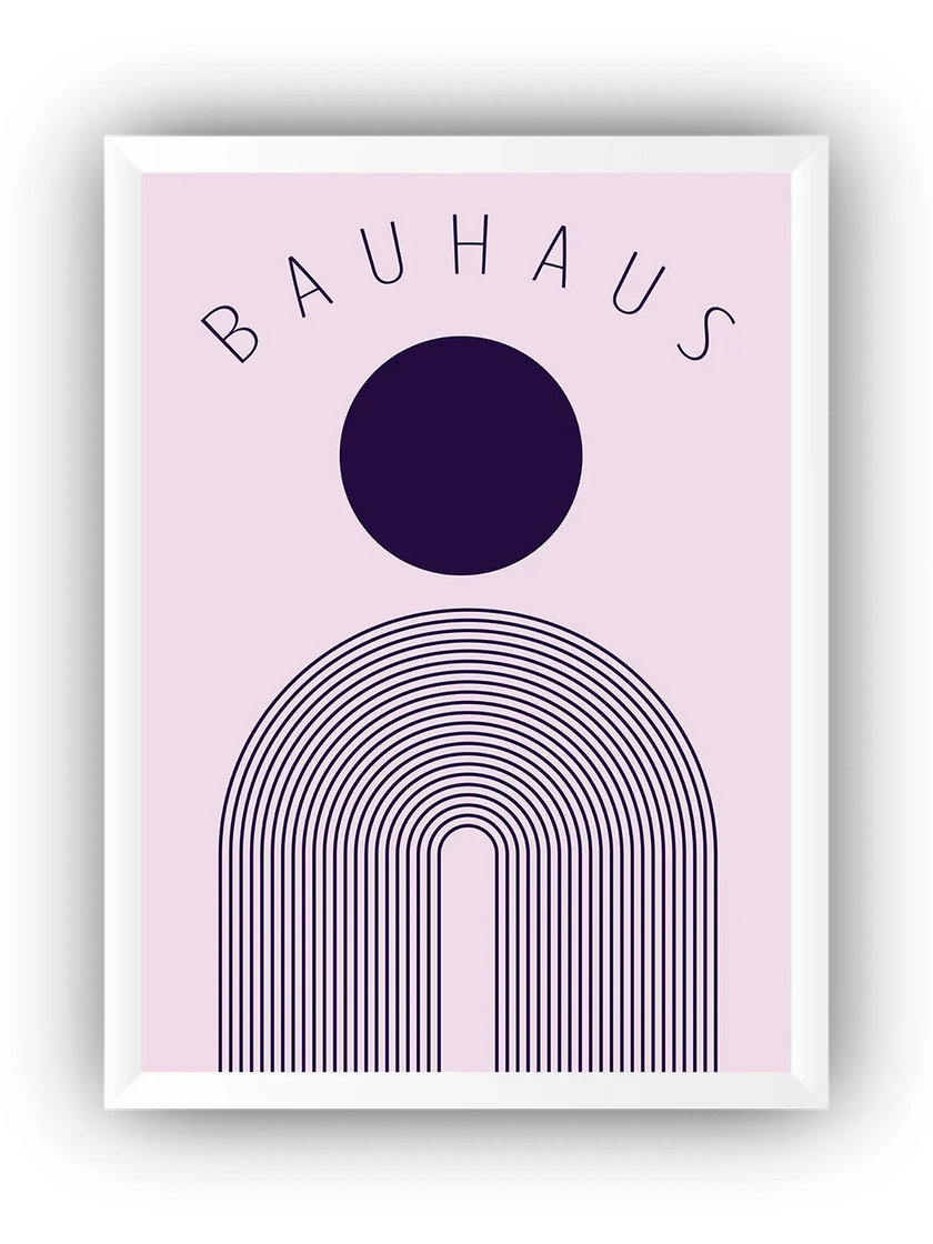 Minimal Purple Bauhaus 2'li Çerçeveli Poster Set