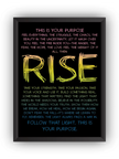 Rise Motivasyon Tipografi Çerçeveli Poster