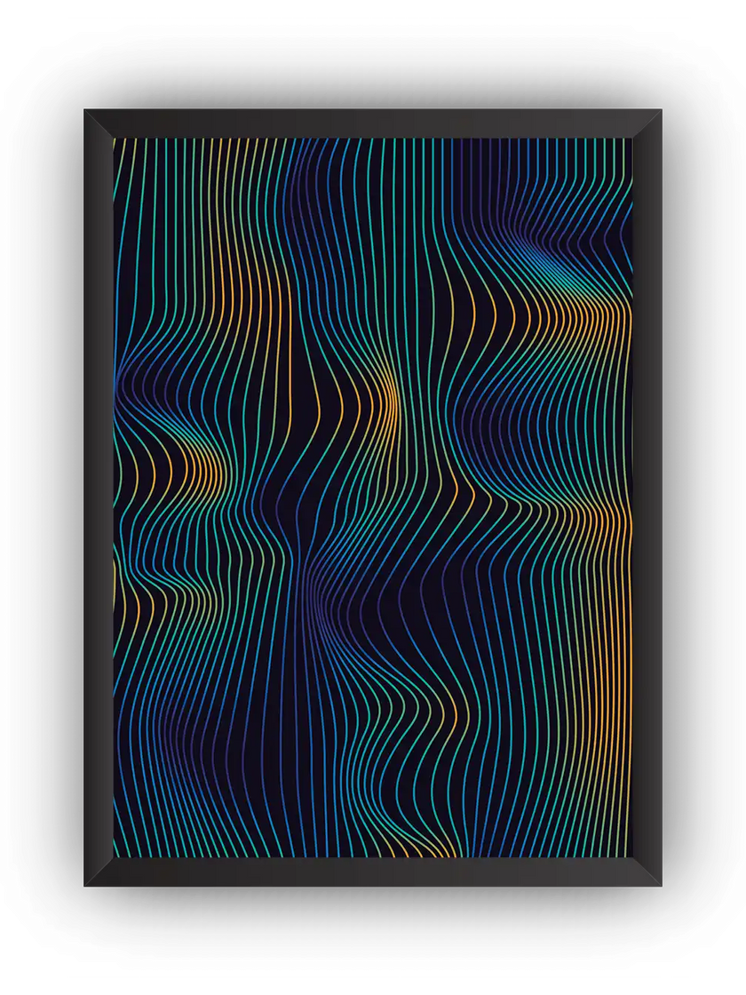 Wave Lines Çerçeveli Poster