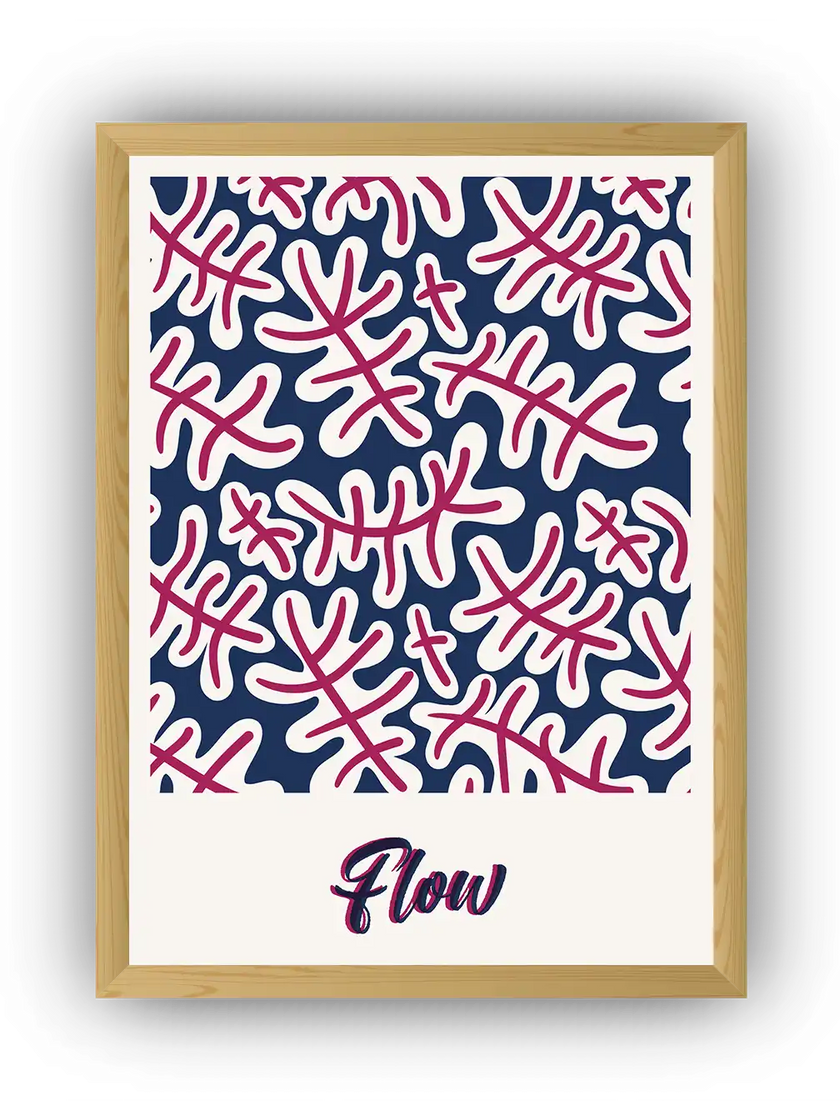 Modern Soyut Desen Çerçeveli Poster