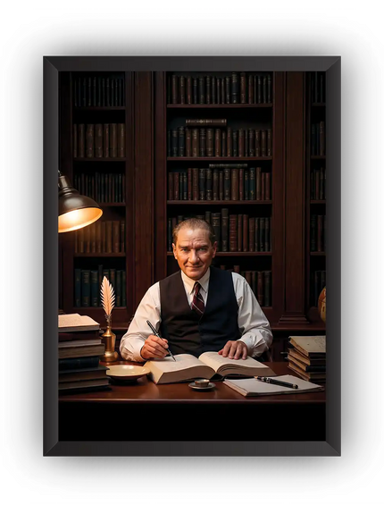 Gülümseyen Atatürk Çerçeveli Poster
