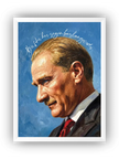 Bir Fikir Her Şeyin Başlangıcıdır Atatürk Portre Çerçeveli Poster