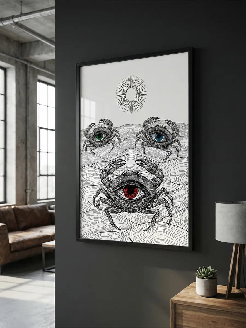 Yengeç Gözler İllüstrasyon Çerçeveli Poster