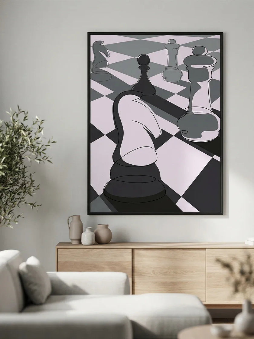 Chess Çerçeveli Poster