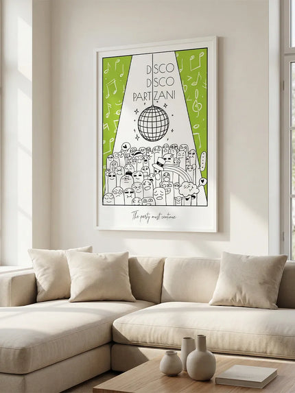 Disco Disco Partizani Çerçeveli Poster