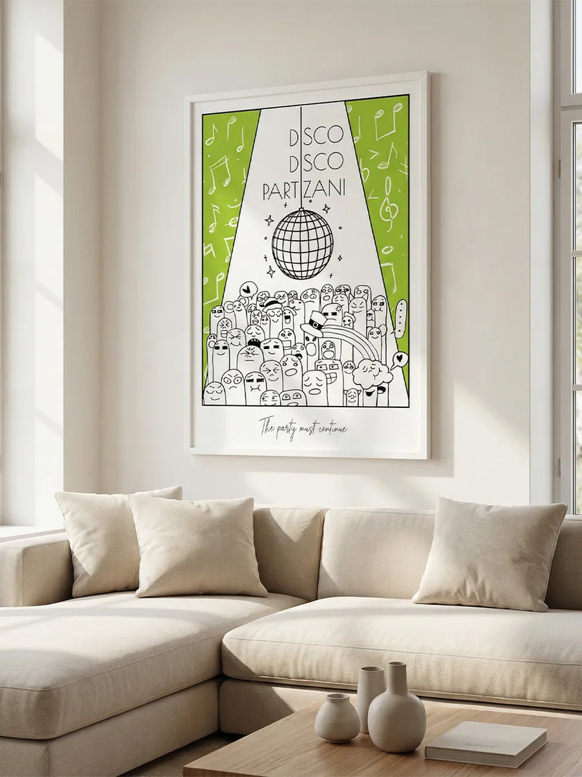 Disco Disco Partizani Çerçeveli Poster