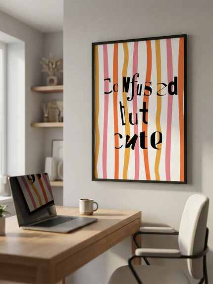 Confused but Cute Çerçeveli Poster