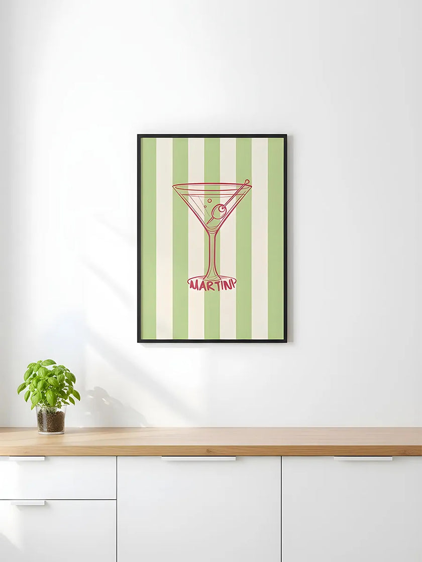 Martini Çerçeveli Poster