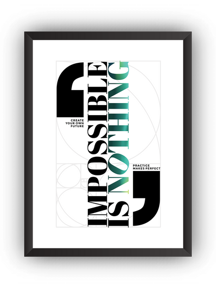 Impossible Is Nothing - Motivasyon Çerçeveli Poster