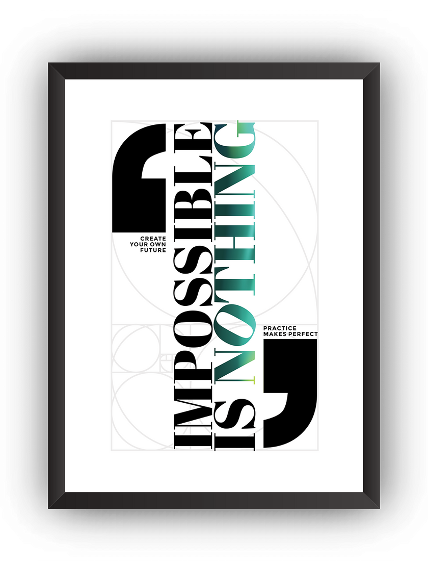 Impossible Is Nothing - Motivasyon Çerçeveli Poster