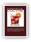 Kokteyl Bardak Çerçeveli Poster
