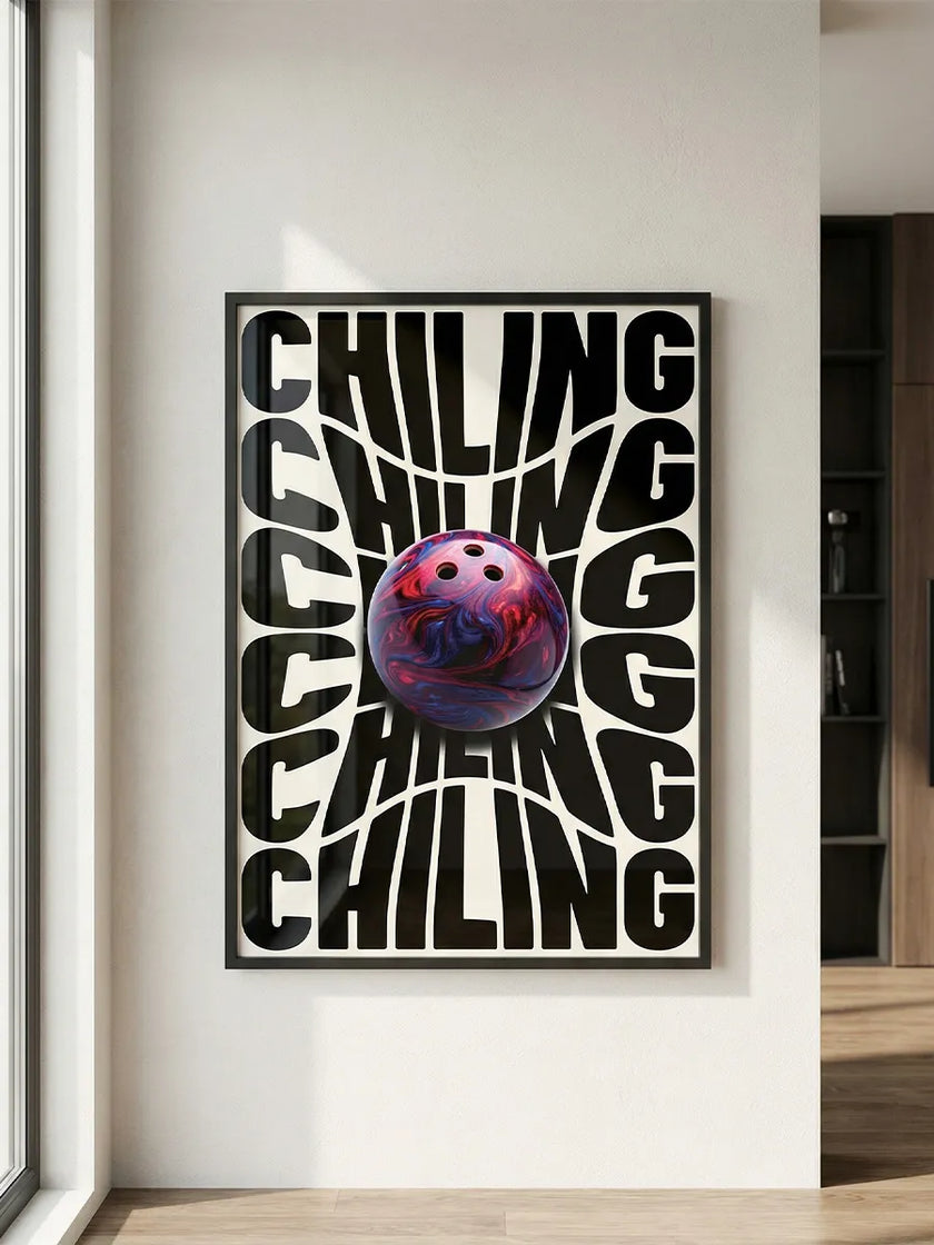 Chiling Bowling Çerçeveli Poster
