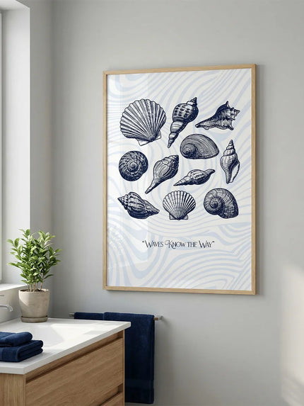 Deniz Kabukları Çerçeveli Poster