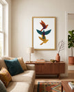 Geometric Birds Çerçeveli Poster