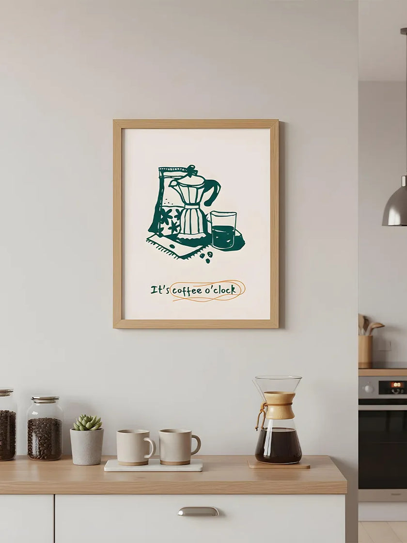 It's Coffee O'Clock Çerçeveli Poster