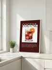 Kokteyl Bardak Çerçeveli Poster