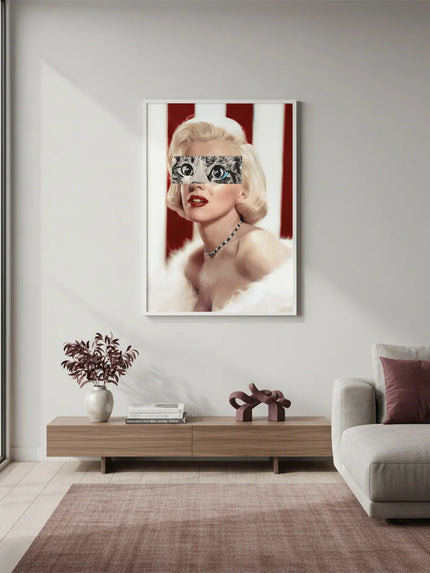 Marilyn Monroe Kedi Göz Çerçeveli Poster