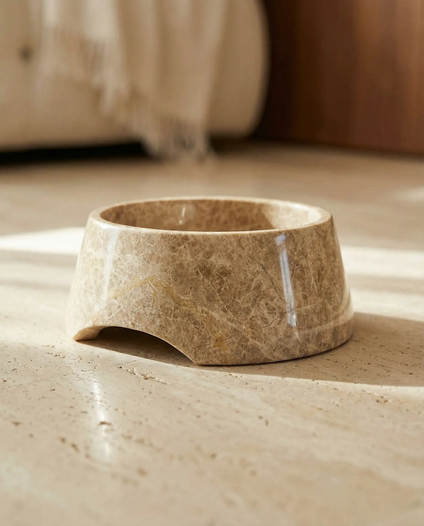 Mermer Kedi/Köpek Mama Kabı