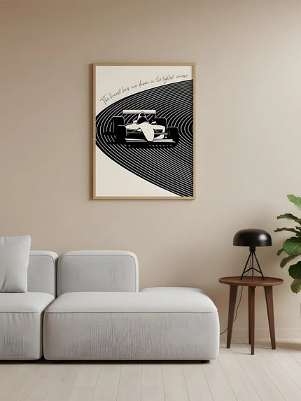 Minimalist Formula Araç İllüstrasyonu Çerçeveli Poster