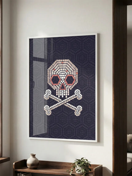 Mozaik Kuru Kafa Çerçeveli Poster