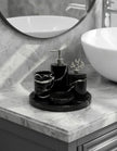 Noir Mermer Banyo Aksesuar Seti