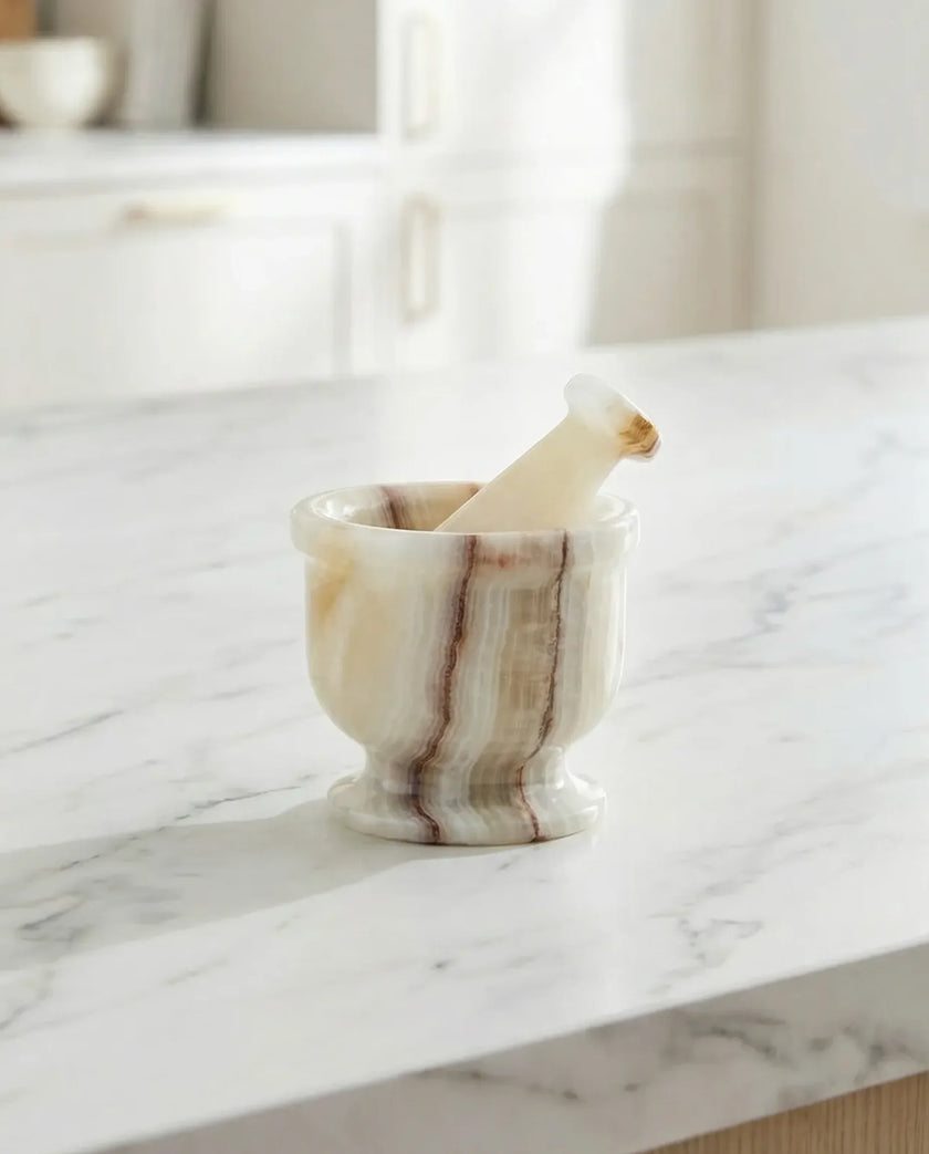 Oniks Mermer Küçük Havan