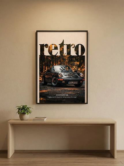 Porsche 911 Retro Çerçeveli Poster