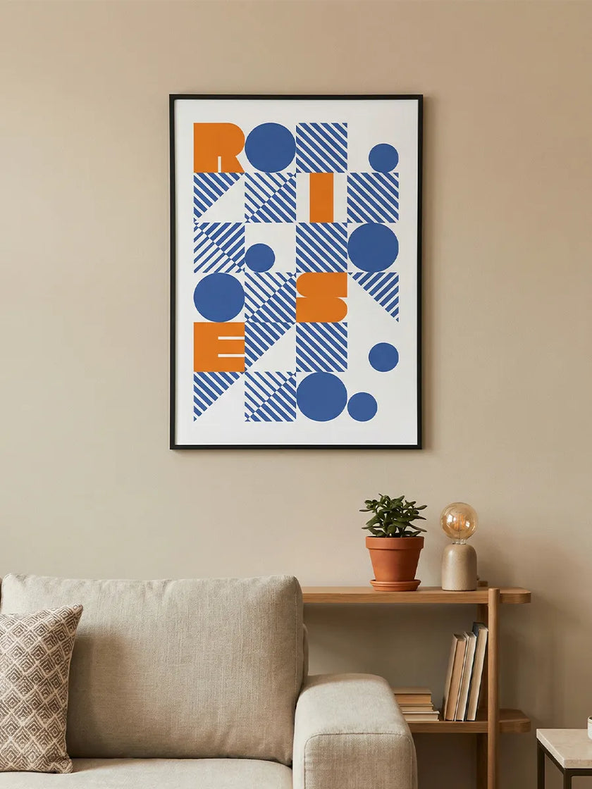 RISE Geometrik Çerçeveli Poster