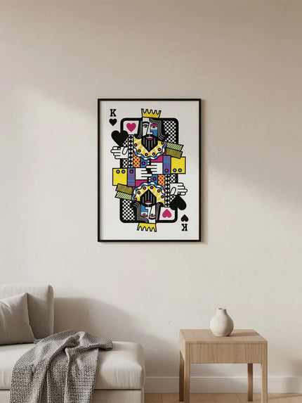 Renkli Geometrik İskambil Çerçeveli Poster