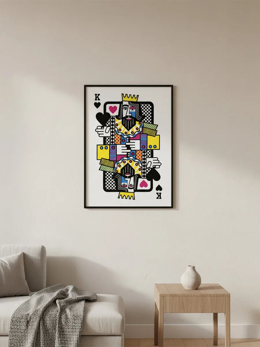 Renkli Geometrik İskambil Çerçeveli Poster