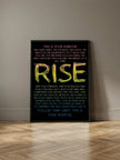 Rise Motivasyon Tipografi Çerçeveli Poster