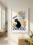 Siyah Kedi Çerçeveli Poster