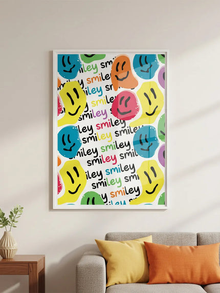 Smiley Çerçeveli Poster
