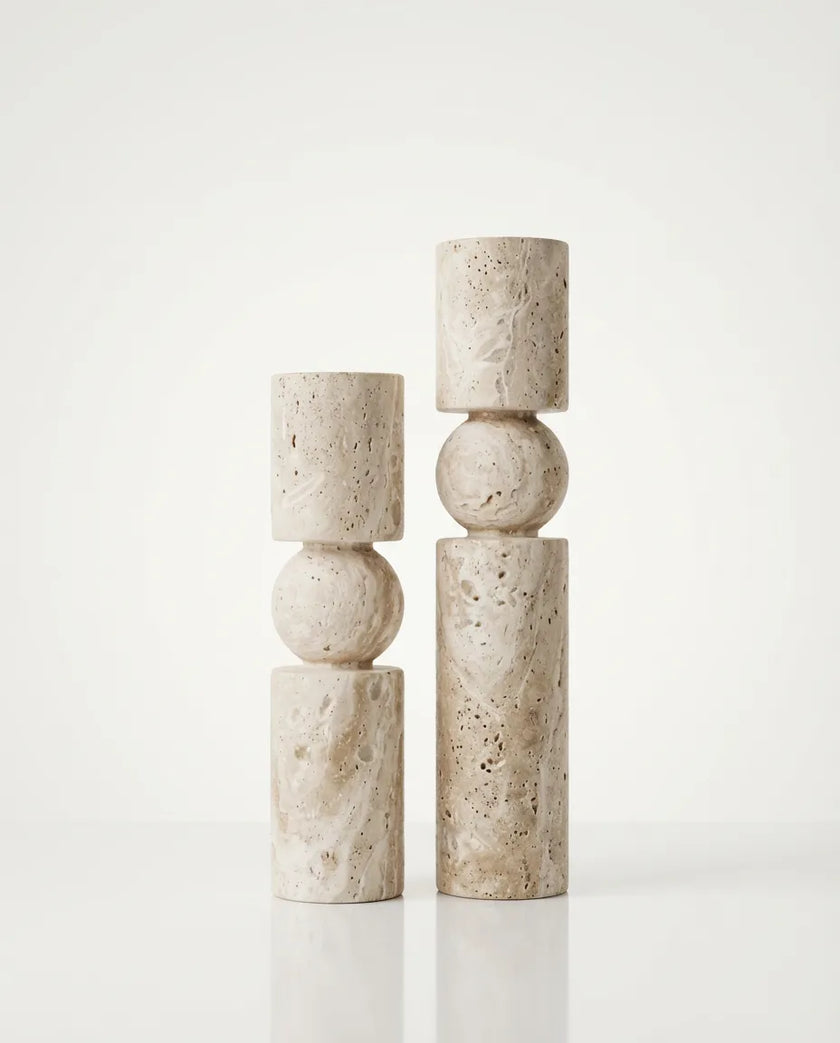 Traverten Dekoratif Mumluk Set