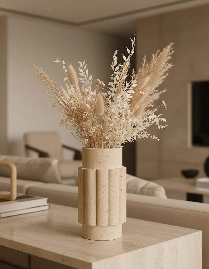 Traverten Dekoratif Vazo