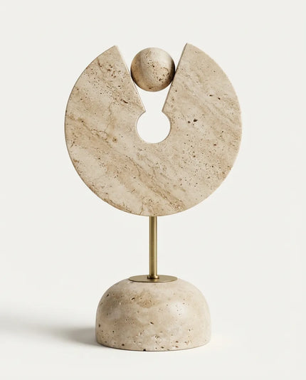 Traverten Dekoratif Yarım Ay Aksesuar