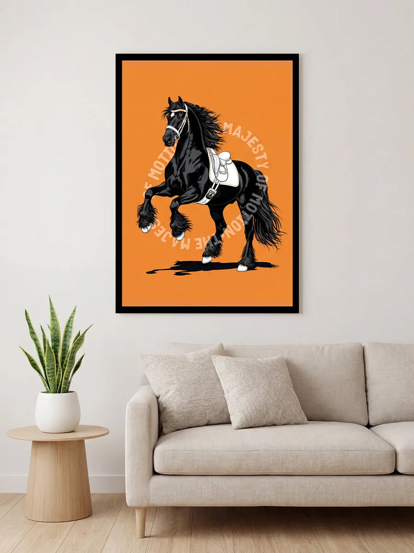 Turuncu At Çerçeveli Poster