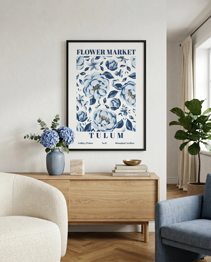 Flower Market Çerçeveli Poster