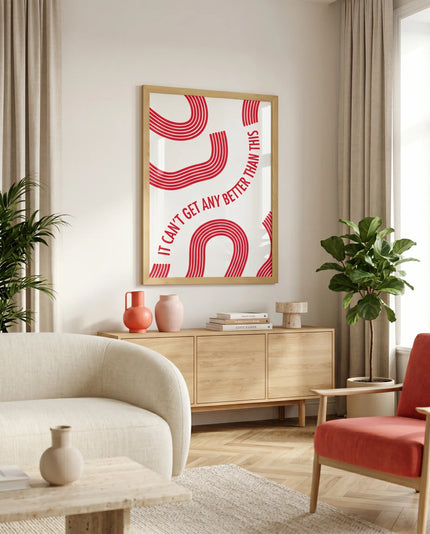 Retro Typography Çerçeveli Poster