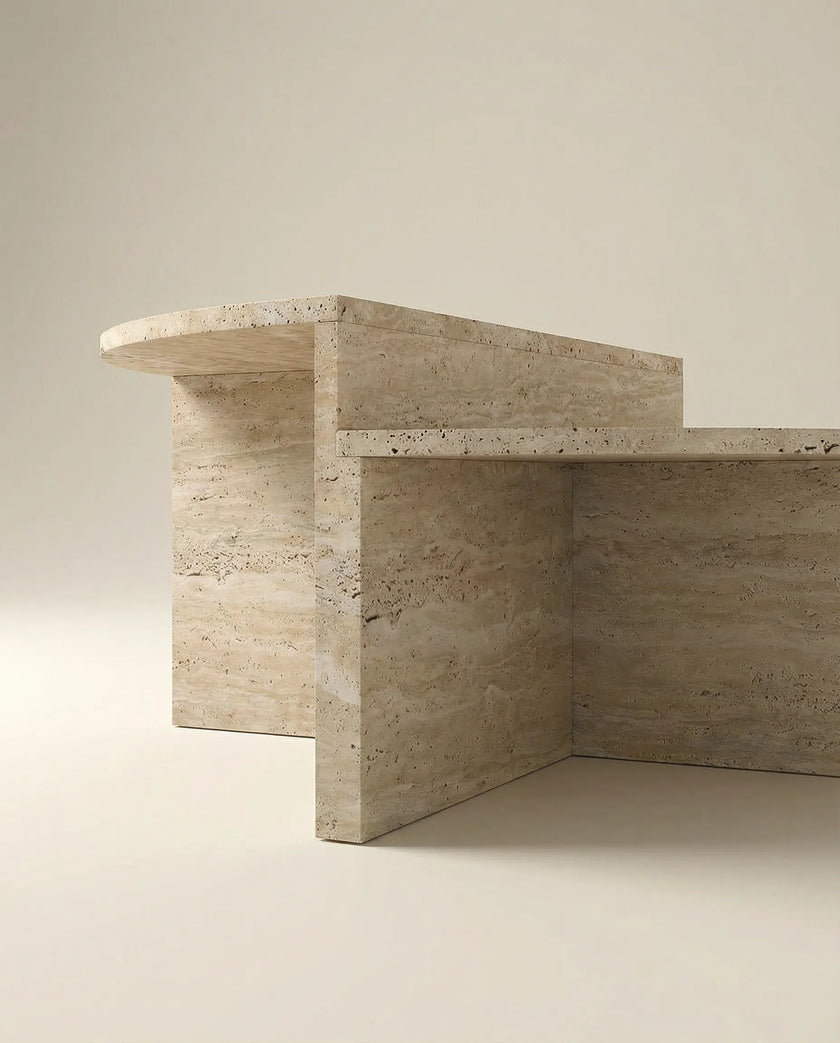 Terra Traverten Kademeli Orta Sehpa