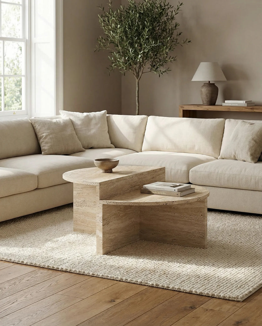 Terra Traverten Kademeli Orta Sehpa